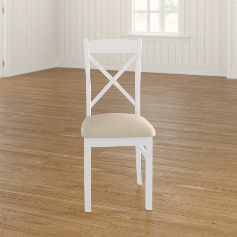 Bayou 50cm H Upholstered Cross Back Side Chair, White