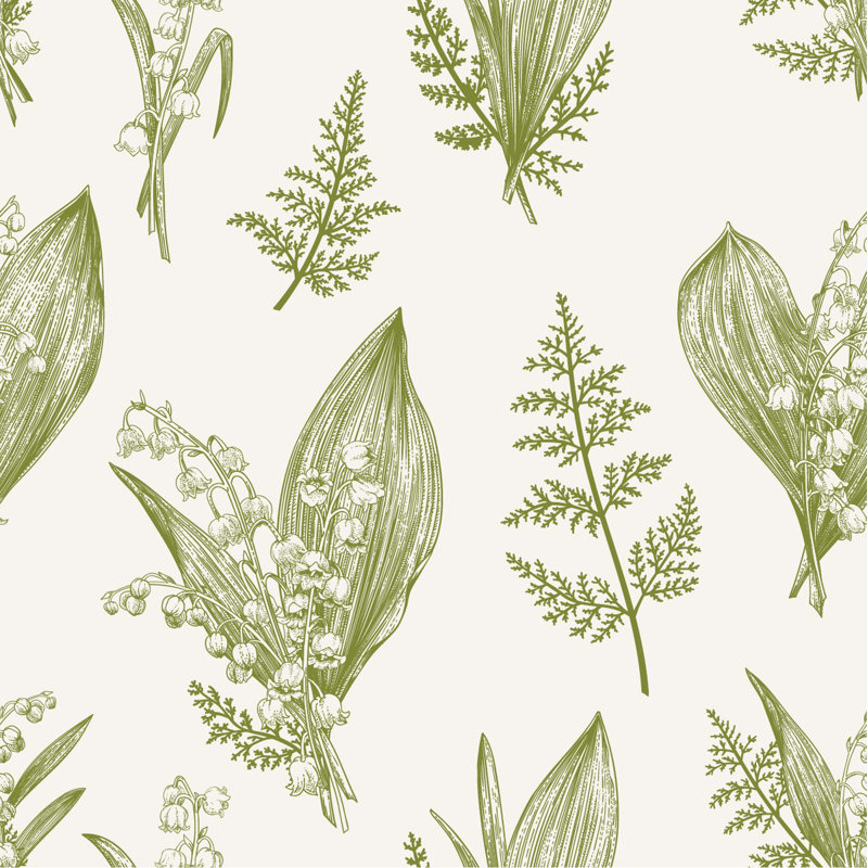 Panneau de papier peint autocollant L 18,75 pi x l 25 po Lilies of the Valley