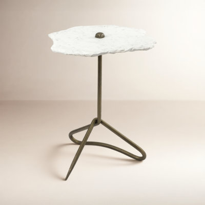 Goncalvo 19" Genuine Marble End Table