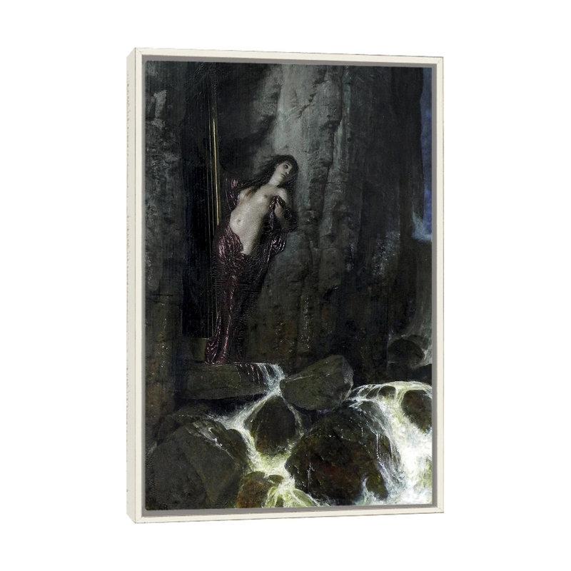 Ocean Surf  - ABQ79, Distressed White, Floater Framed Print Canvas without Mat, 26" H x 18" W