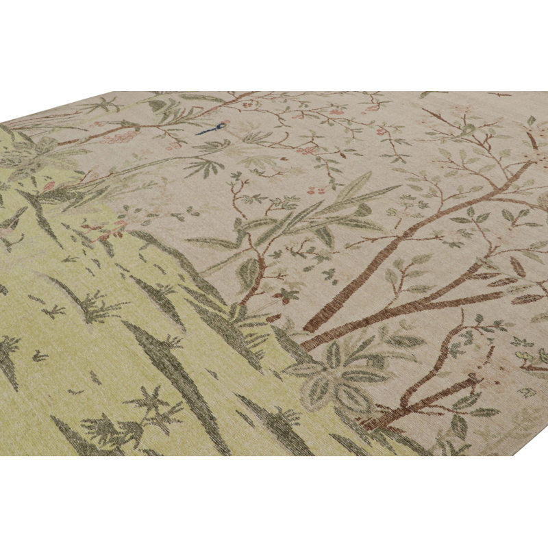 Distressed Homage Hand Knotted Wool Area Rug, Rectangle 9' x 12'