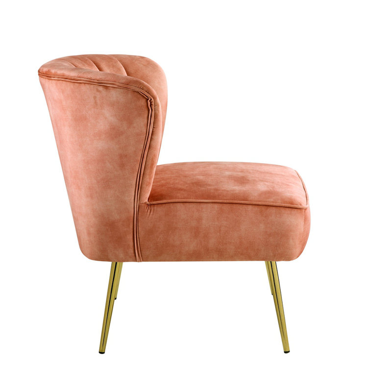 Chai décoratif en velours orange brûlé Sambell