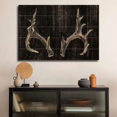 Wood Wall Art Print - Rustic Antlers I by Ethan Harper