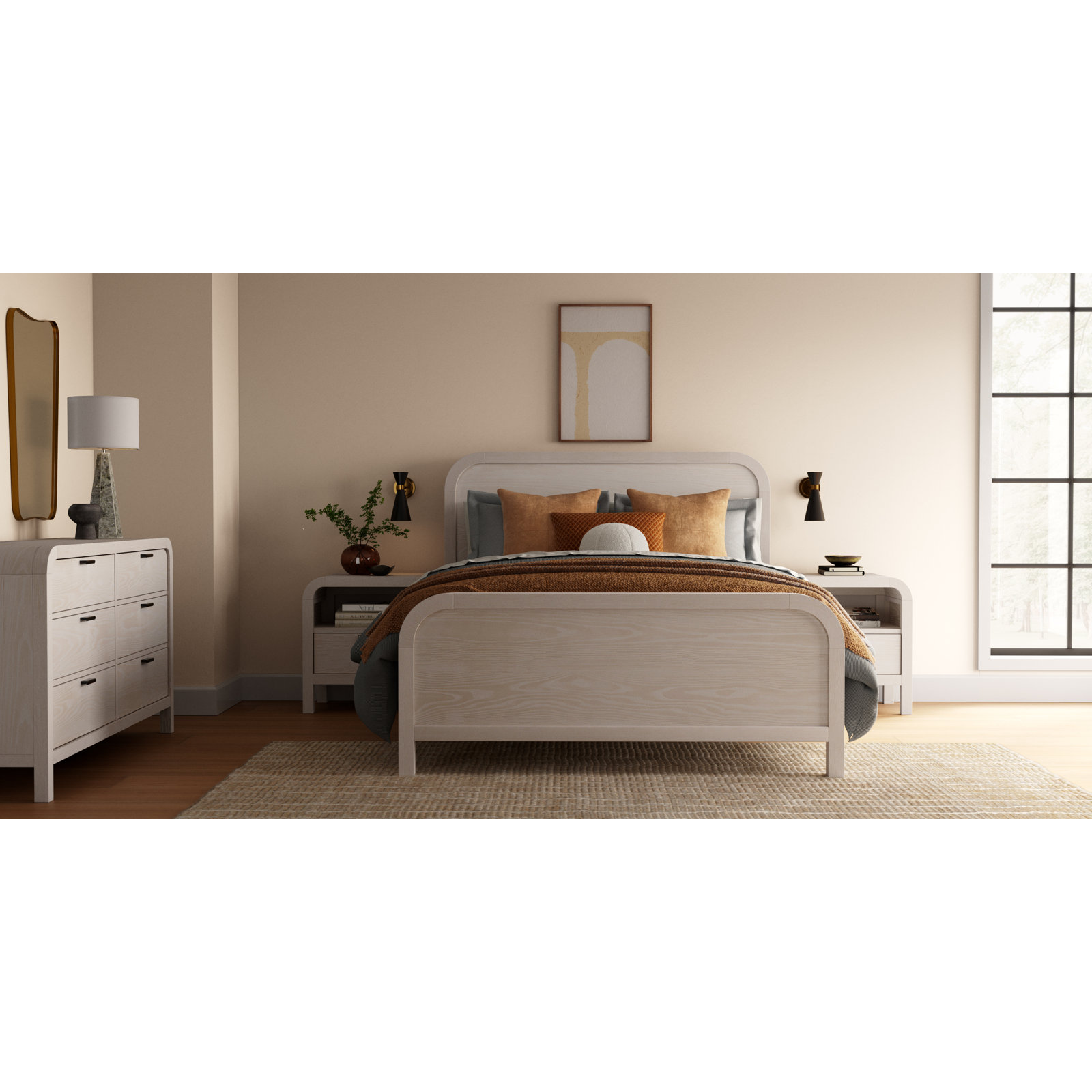 Neil Cotton Sateen Duvet Cover Set, King Duvet Cover + 2 King Pillowcases, Dark Gray