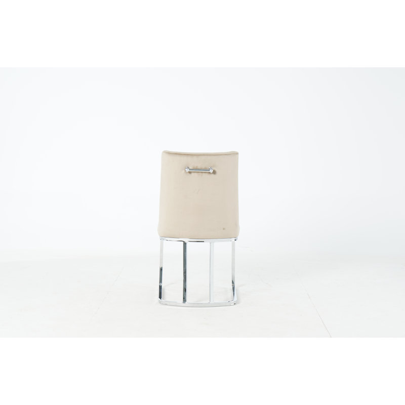 Velvet Upholstered Cantilever Chair in Mink, Mink