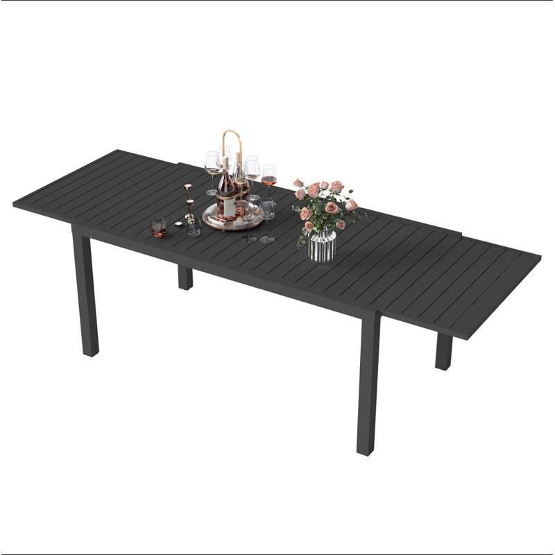 Table de salle à manger extensible en aluminium 97,2 po L