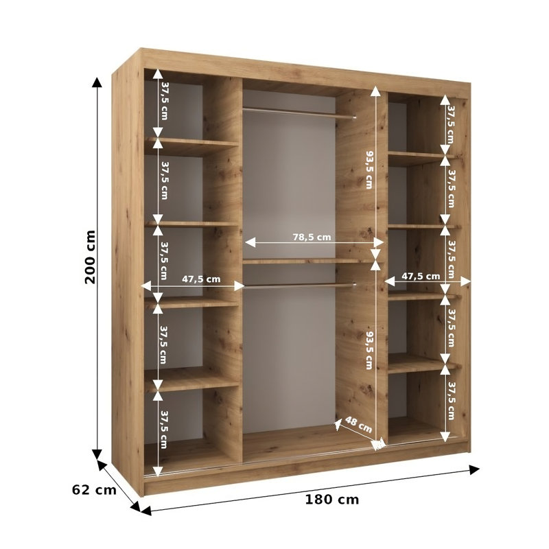 Aroosh 2 Door Manufactured Wood Wardrobe, ANFL3277