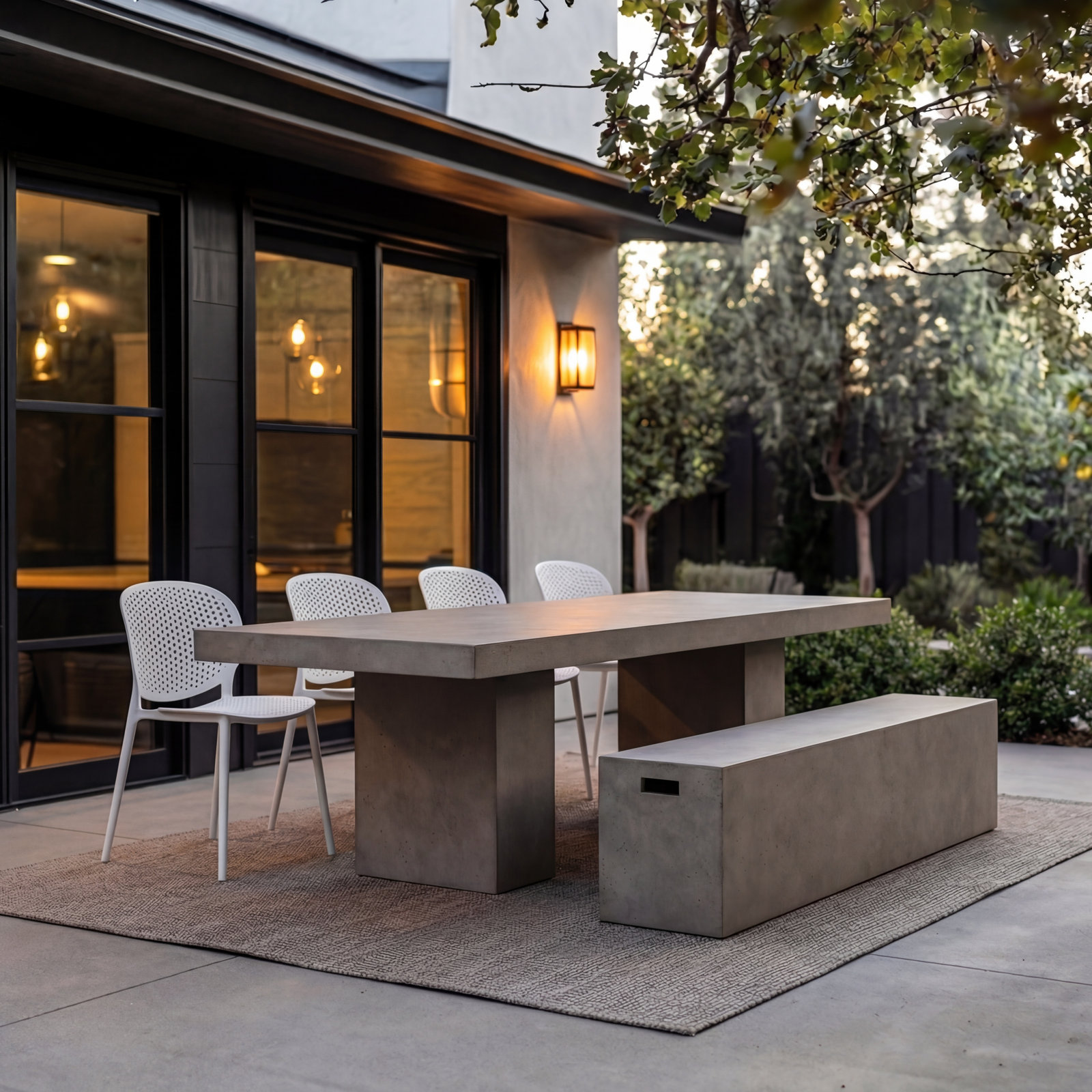 Kareen Pedestal Dining Table, Dark Gray, 95" L x 47" W, Standard Table (30.5" Height)