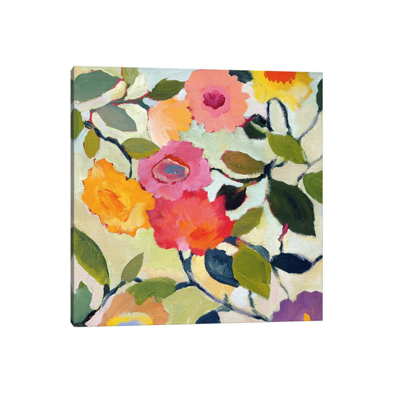 Wild Roses by Kim Parker - Wrapped Canvas Painting, 45.72 cm H x 45.72 cm W