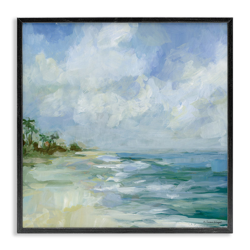«Fort Lauderdale Beach», estampe numérique encadrée, design par Susan Winget, H 12 po x l 12 po, Giclée encadrée noir minuit