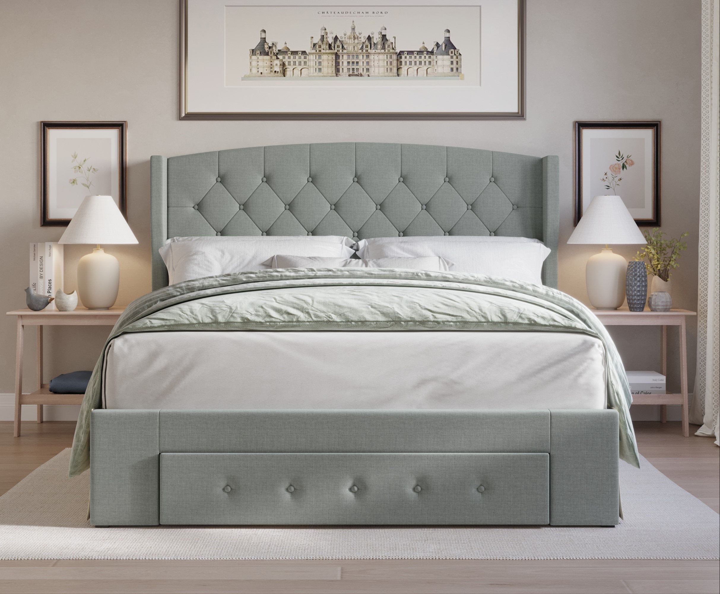 Lark Manor Alojzije King Tufted Storage Bed | Wayfair