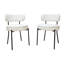Ensemble de 2 chaises de salle à manger Boucle, chaises d'appoint en tonneau, chaises de salle à manger rembourrées avec coussin épais, pieds réglables, pieds en métal noir-1033336683
