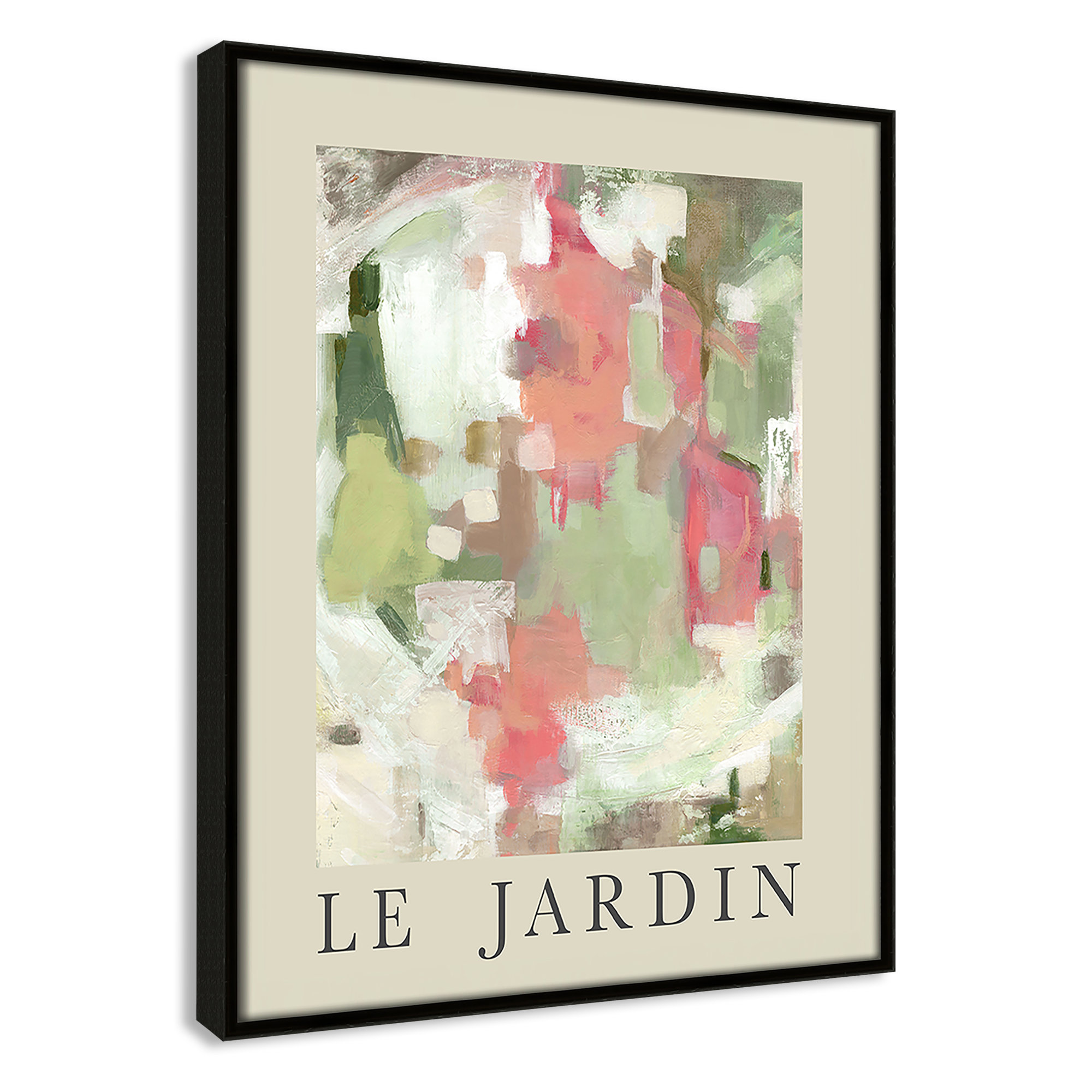 Botanical Poster Collection " Le Jardin " by Carol Robinson, Espresso Floater Frame, 15.5" H x 12.5" W x 2" D, No
