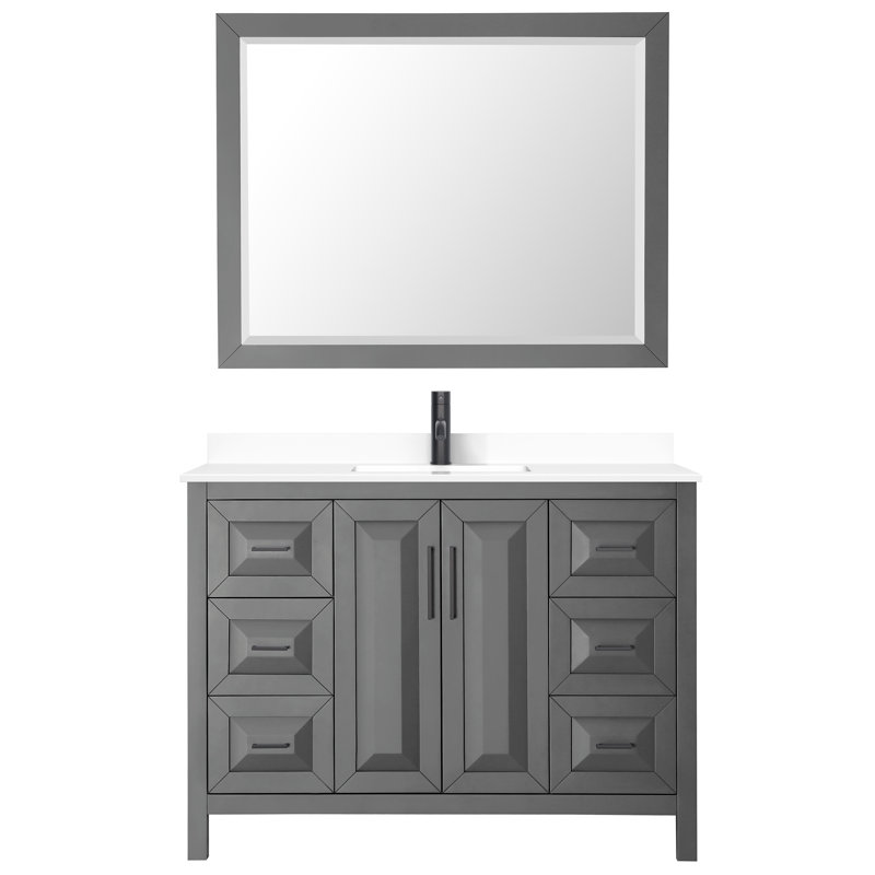 Daria 48'' W Single Vanity, Dark Gray, Polished Chrome