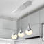 Luminaire suspendu linéaire en fer / acrylique à 3 lumières Elyse Teardrop de 33 po de style Mid-Century, chrome / blanc