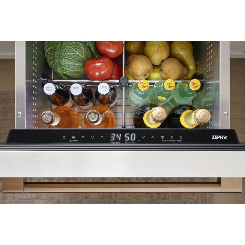 Zephyr Presrv 24" Built-In Dual Zone Panel Ready Refrigerator Drawers