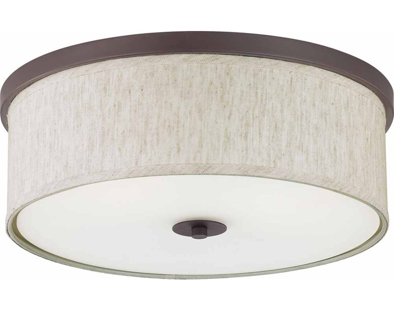 Abat-jour encastré cylindrique en papier à finition lin H 4,75 po x l 18 po, Beige