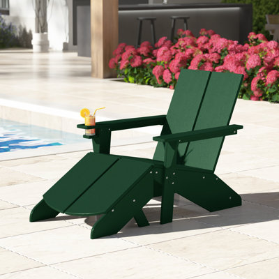 Chaise Adirondack moderne en poly avec repose-pieds