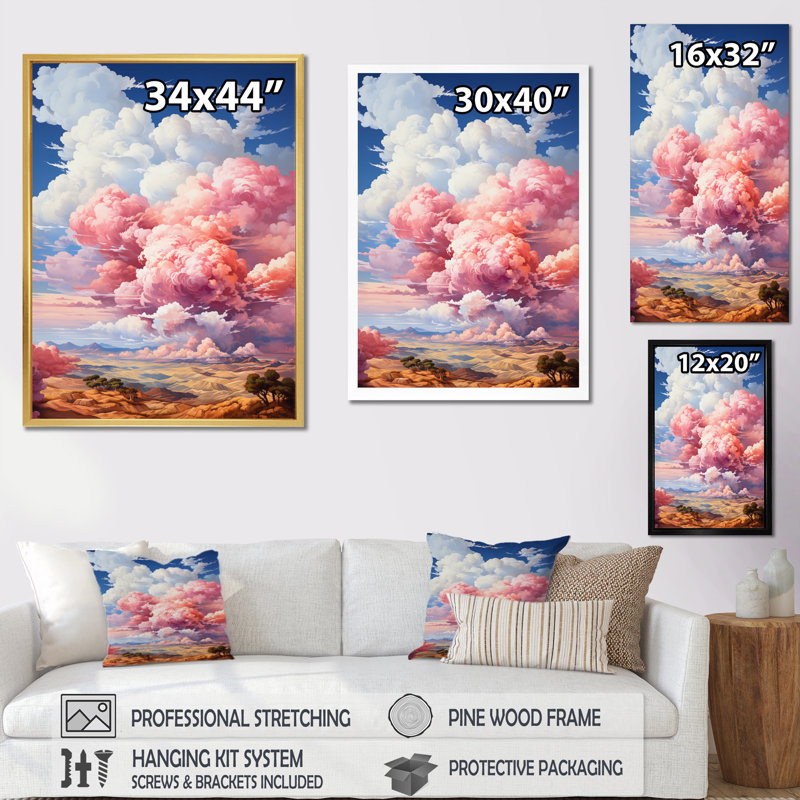 Bravantice Clouds Skys, reproduction d'art sur toile VII, H 32 po x l 24 po x P 1 po, Cadre flottant noir
