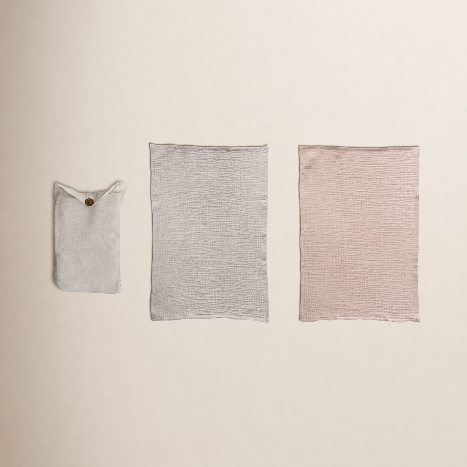 Cotton Tea Towel Kitchen Towel, Pink/Gray