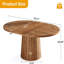 Table de confÃ©rence ovale en bois brun rustique de 140 cm pour 6 personnes (tabourets non inclus)
