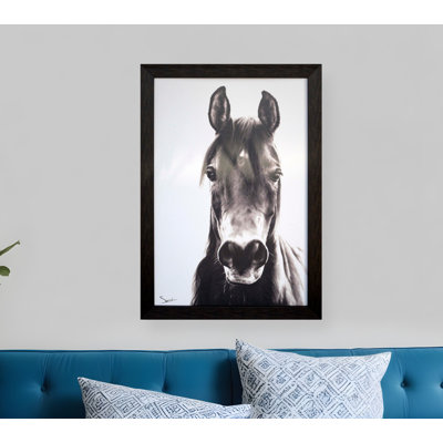 «Horse Portrait Brown», reproduction d'art encadrée