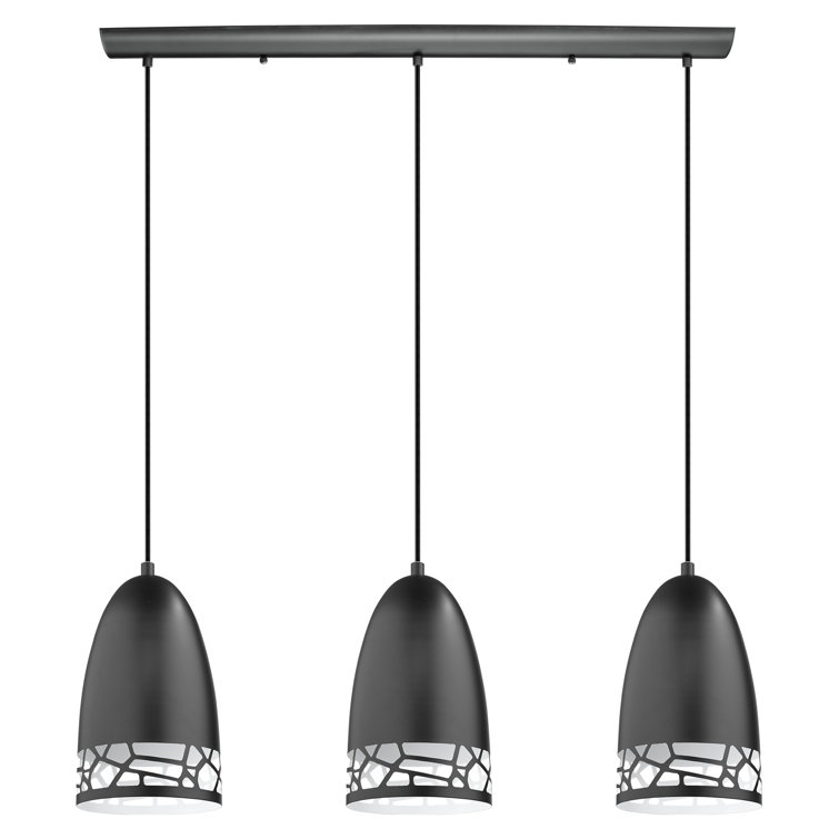 Hendrix 3 - Light Matt Black/White Kitchen Island Pendant