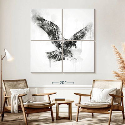 Brampt Eagle Flying Black And White