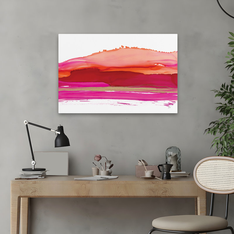 Magentascape II - nuage abstrait, encre, encre, nuages, art, H 16 po x l 24 po