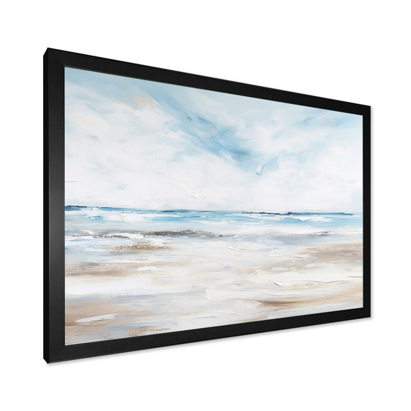 Pomerleau - art mural océan côtier, H 30 po x l 40 po x P 1,5 po, Cadre noir