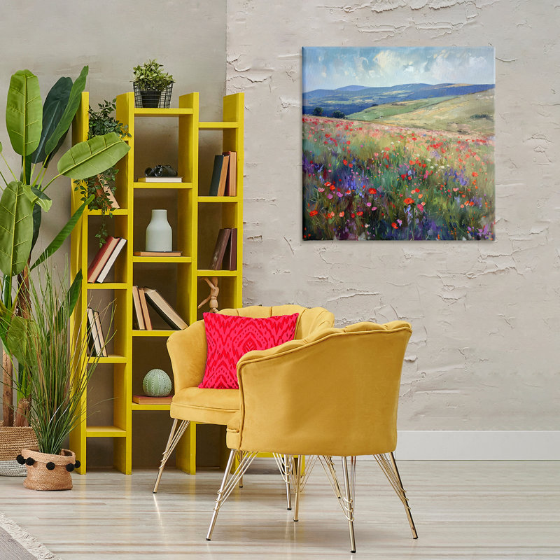  "Rolling Meadow Flowers", art mural par Raymond Powers, H 30 po x l 30 po