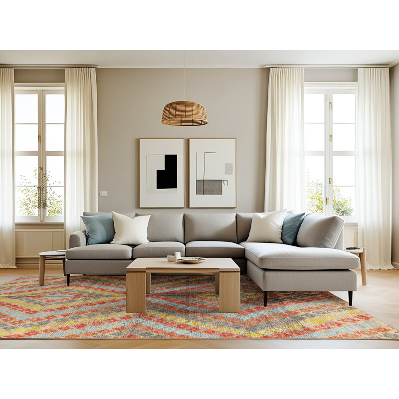 Tapis à motif oriental gris clair, Rectangle 8 pi x 12 pi