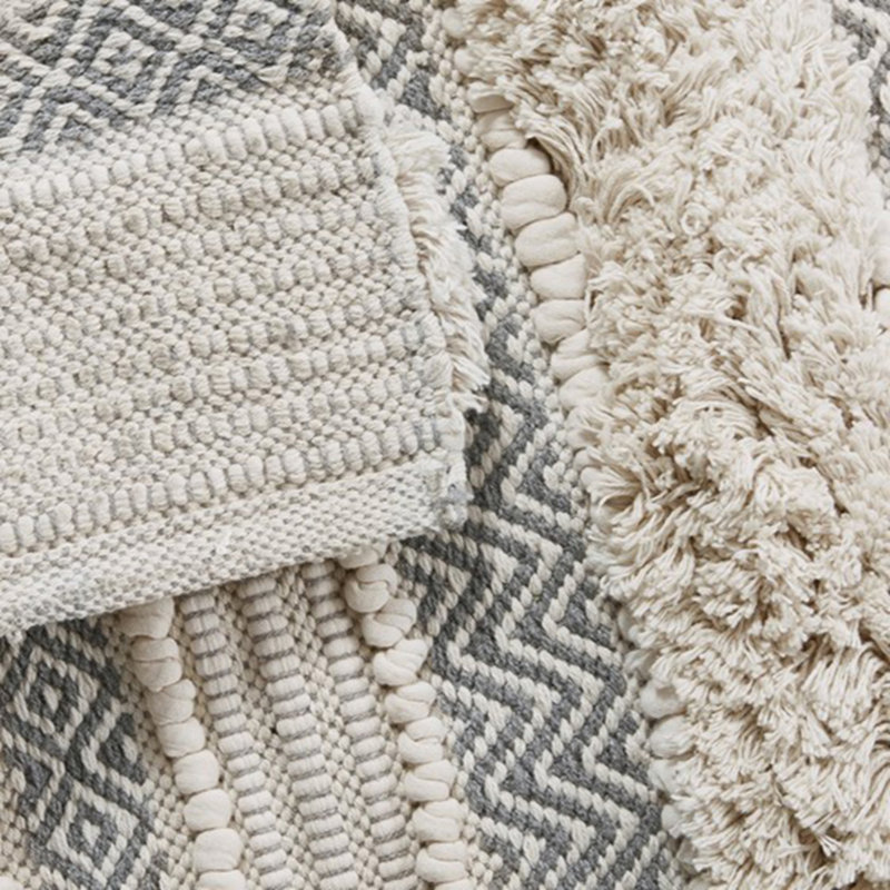Woven Texture Stripe Bath Rug 22X58", Gray