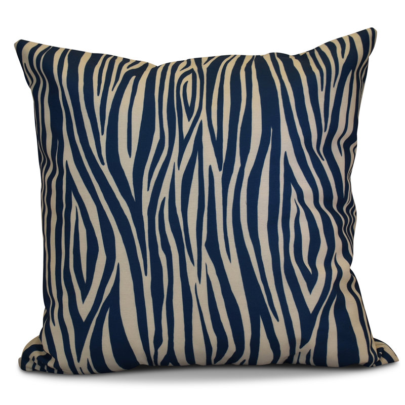 Housse et insert de coussin carré Flora and Fauna, Bleu marine