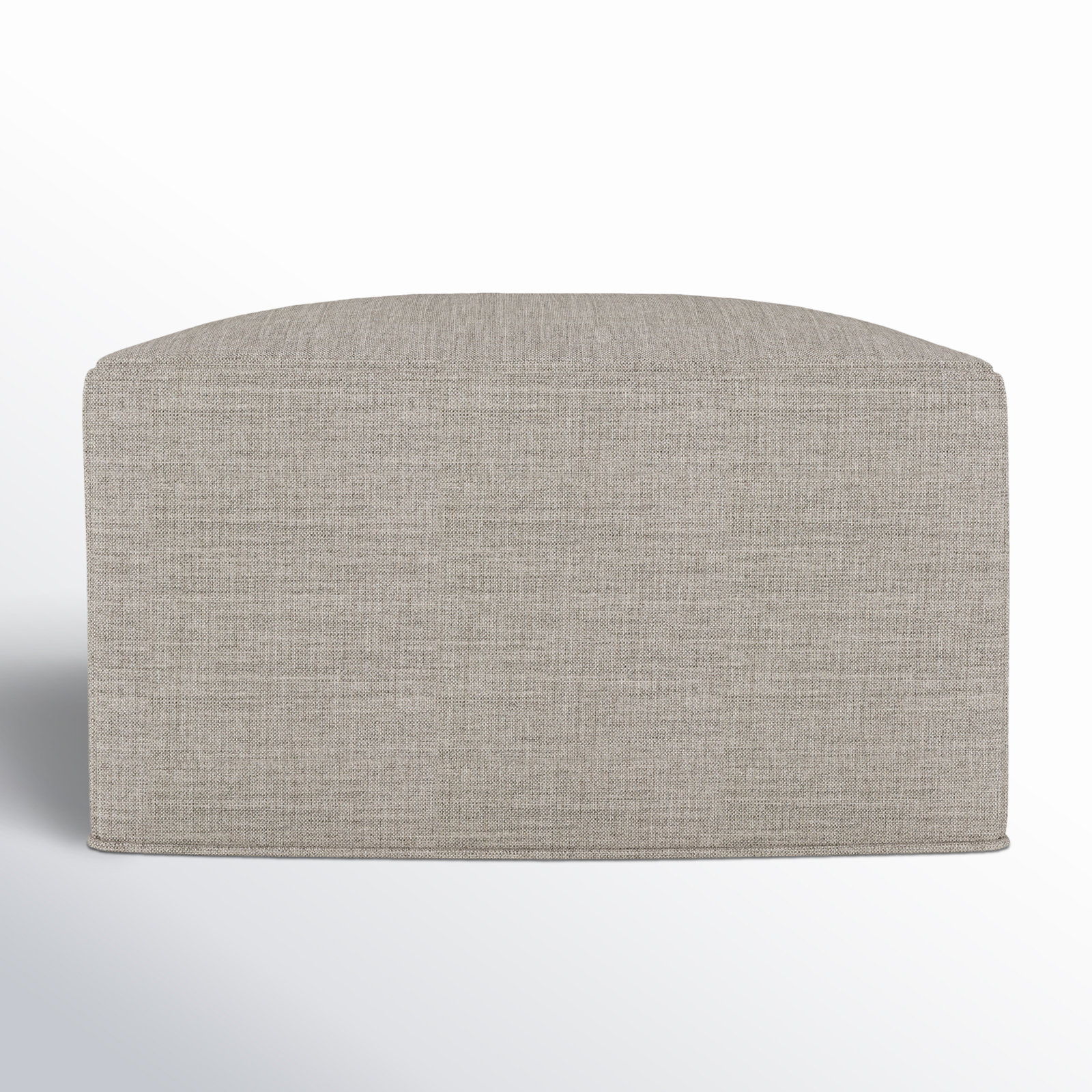 Praia Sunbrella Outdoor Ottoman, Cast Silver Sunbrella® Canvas