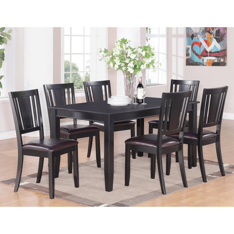 Sisneros Solid Wood Dining Table, Black, 30”H x 60”L x 36”W