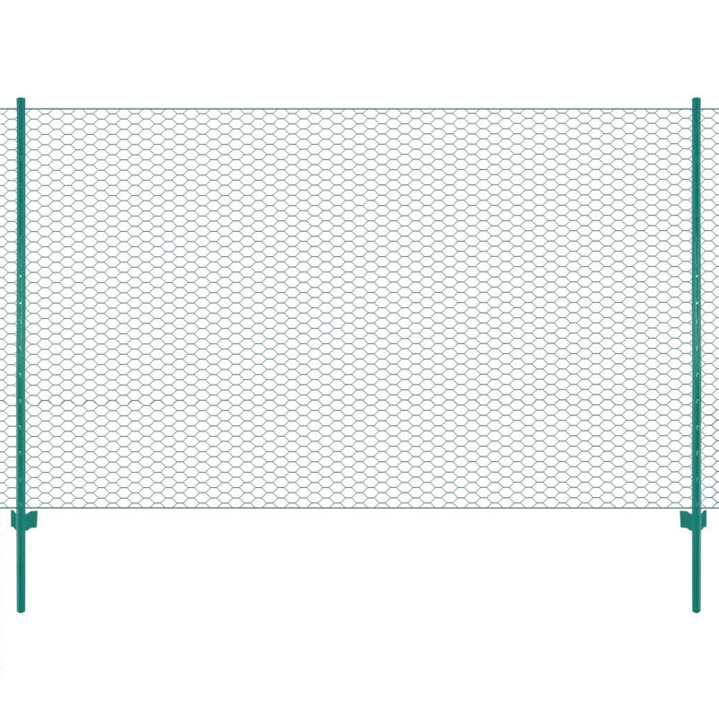 Abida 262.001cm H x 984.25cm W Green Metal Fence Panels