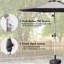 Parasol extérieur de 10 pi avec 8 nervures solides et cadre de protection de jardin imperméable