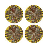 Pheasant Feathers Vegan Leather Round Pebble Placemat