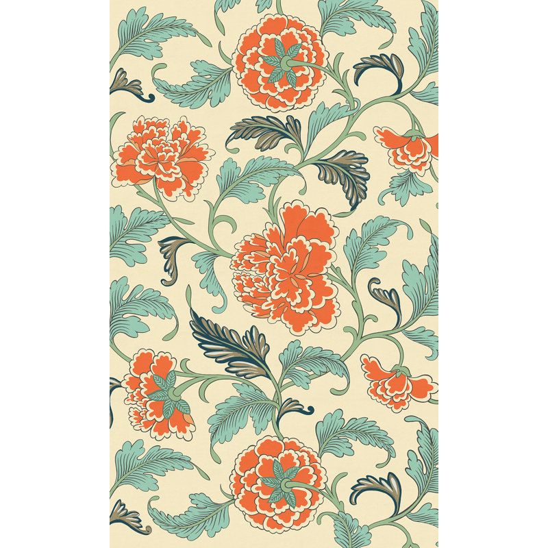 Hayneville Vinyl Floral Indoor Rug, Rectangle 1'9" x 2'8"