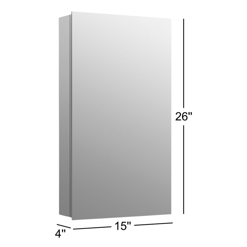 Embark Premium  Rectangular Medicine Cabinet, 26" H x 15" W x 4" D
