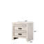 Table de chevet beige et grise - 2 tiroirs de rangement rustiques