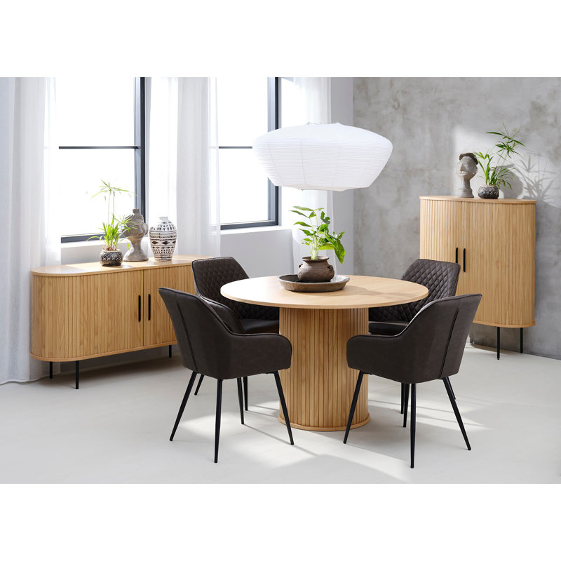Teneasha Oak Round Dining Table, Natural Oak