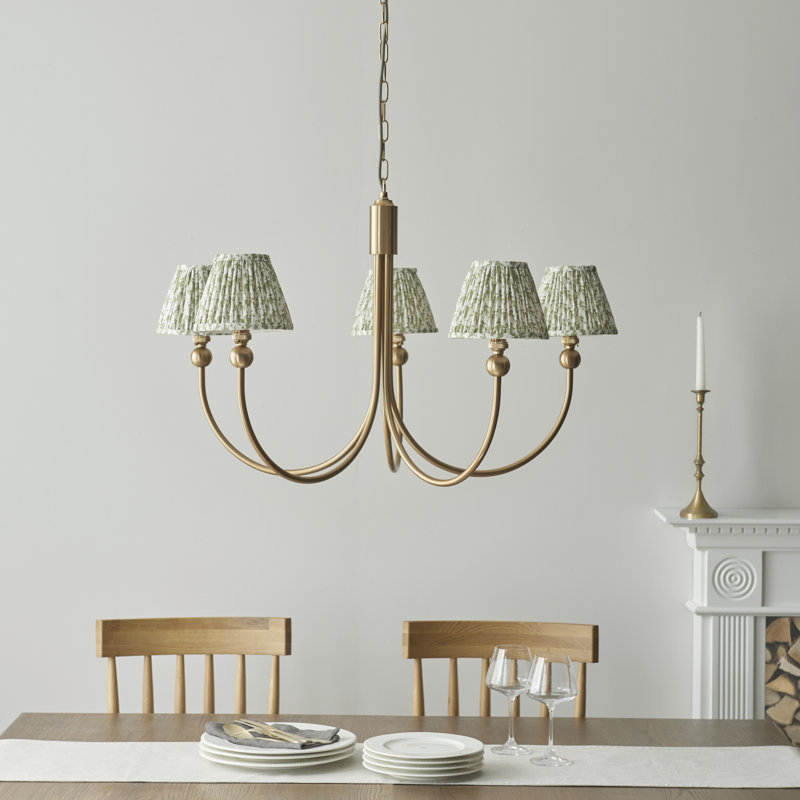 Santiago 5 - Light Shaded Chandelier, Green