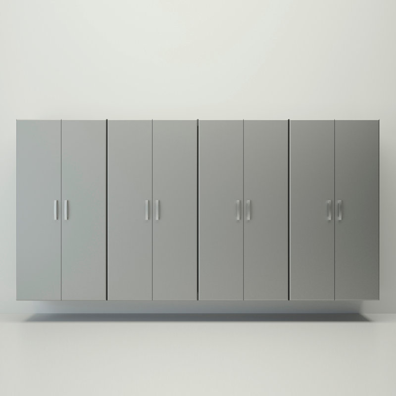 Armoire de rangement de luxe 4 pièces, Blanc / argenté
