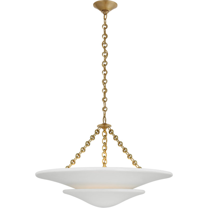Aerin Mollino Medium Tiered Chandelier, Antique Brass