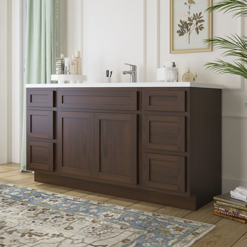 66'' Single Bathroom Vanity Base Only, Brown