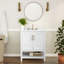 Ensemble de meuble-lavabo simple autoportant avec lavabo encastré et tablette de rangement ouverte Ajmer-197315425-192355418
