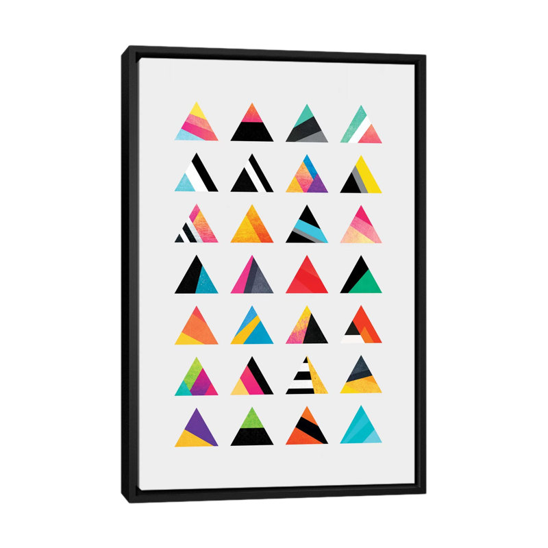 «Triangle Variation», reproduction d'impression sur toile, H 26 po x l 18 po x P 1,5 po, Toile avec cadre noir, Pas de tapis