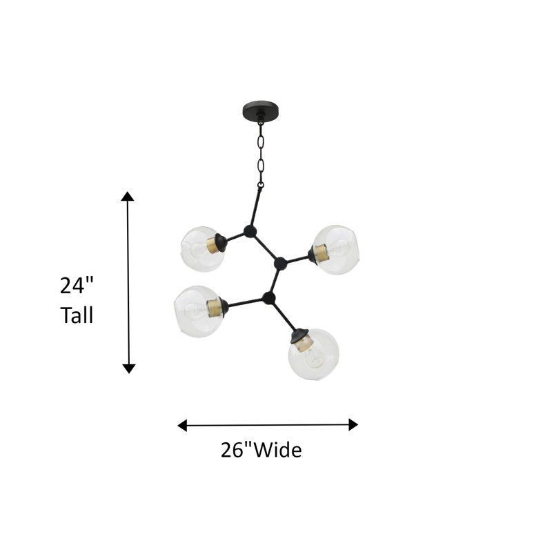 Lustre composé de 4 lumières George Oliver Ch5711-4Bk